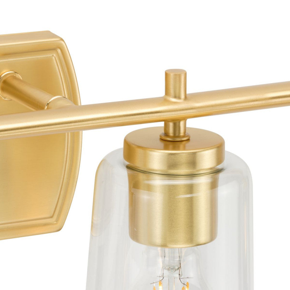 Adley Collection 48-1/2" 6-Light Satin Brass Clear Glass Bath Vanity Light