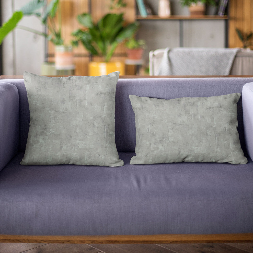 Gunmetal Hidden Island Velvet Luxury Throw Pillow, Double sided 24"x24"