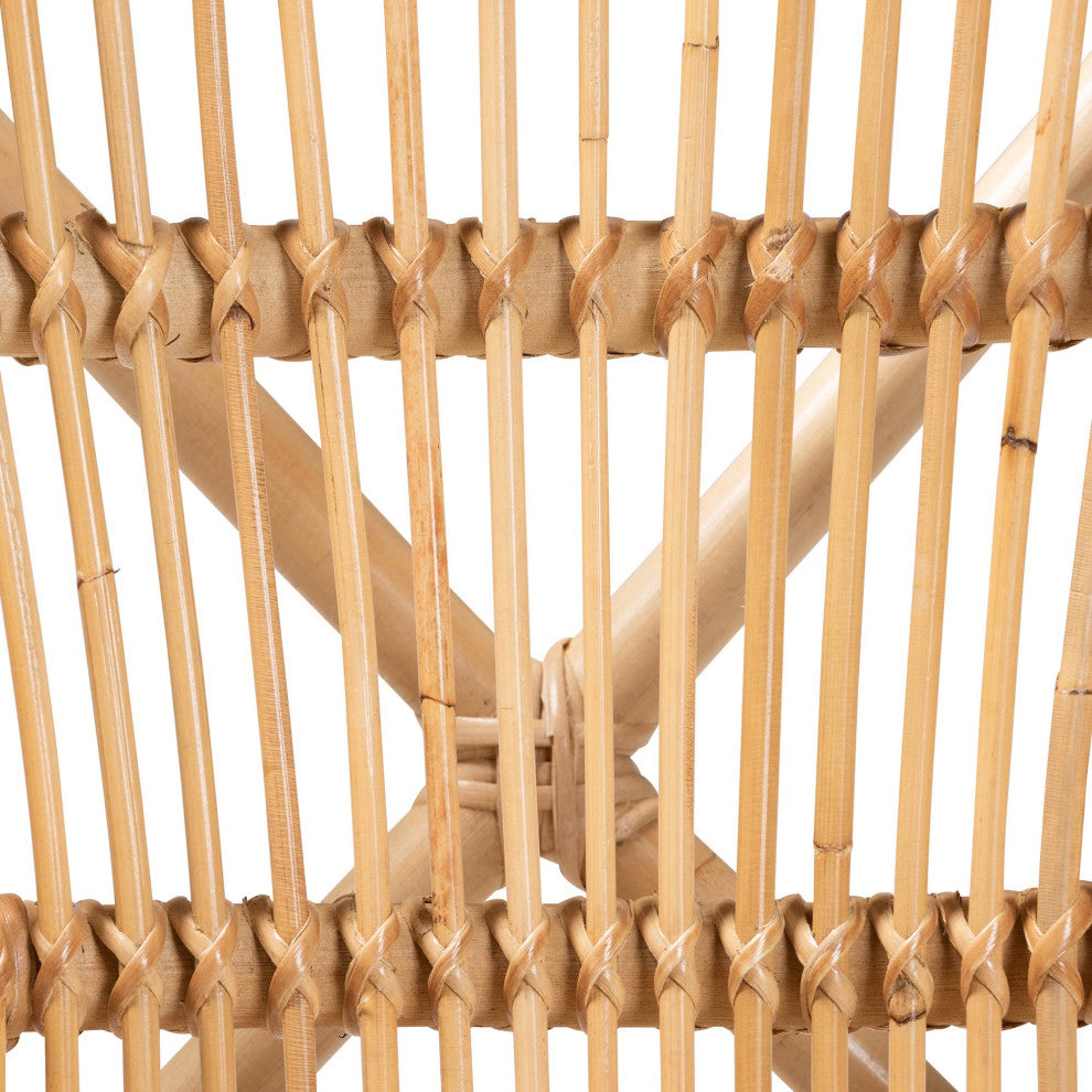 Martine Modern Rattan Dining Chair, Natural Brown