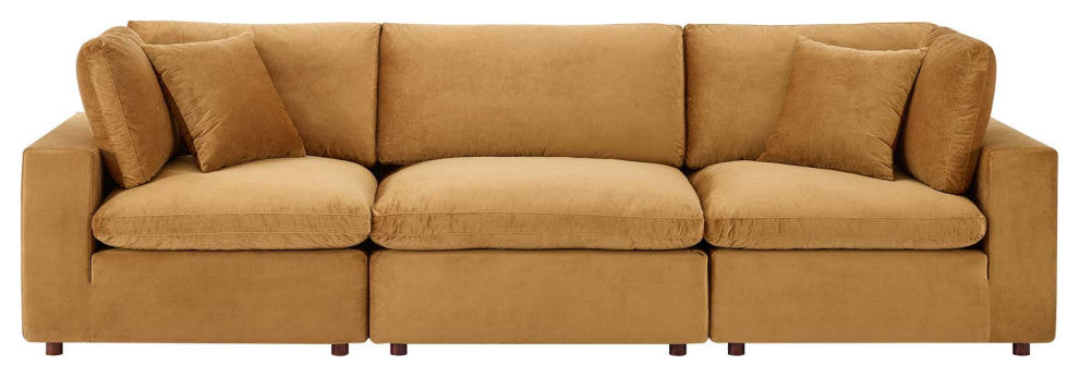 Sofa, Velvet, Brown, Modern, Living Lounge Room Hotel Lobby Hospitality