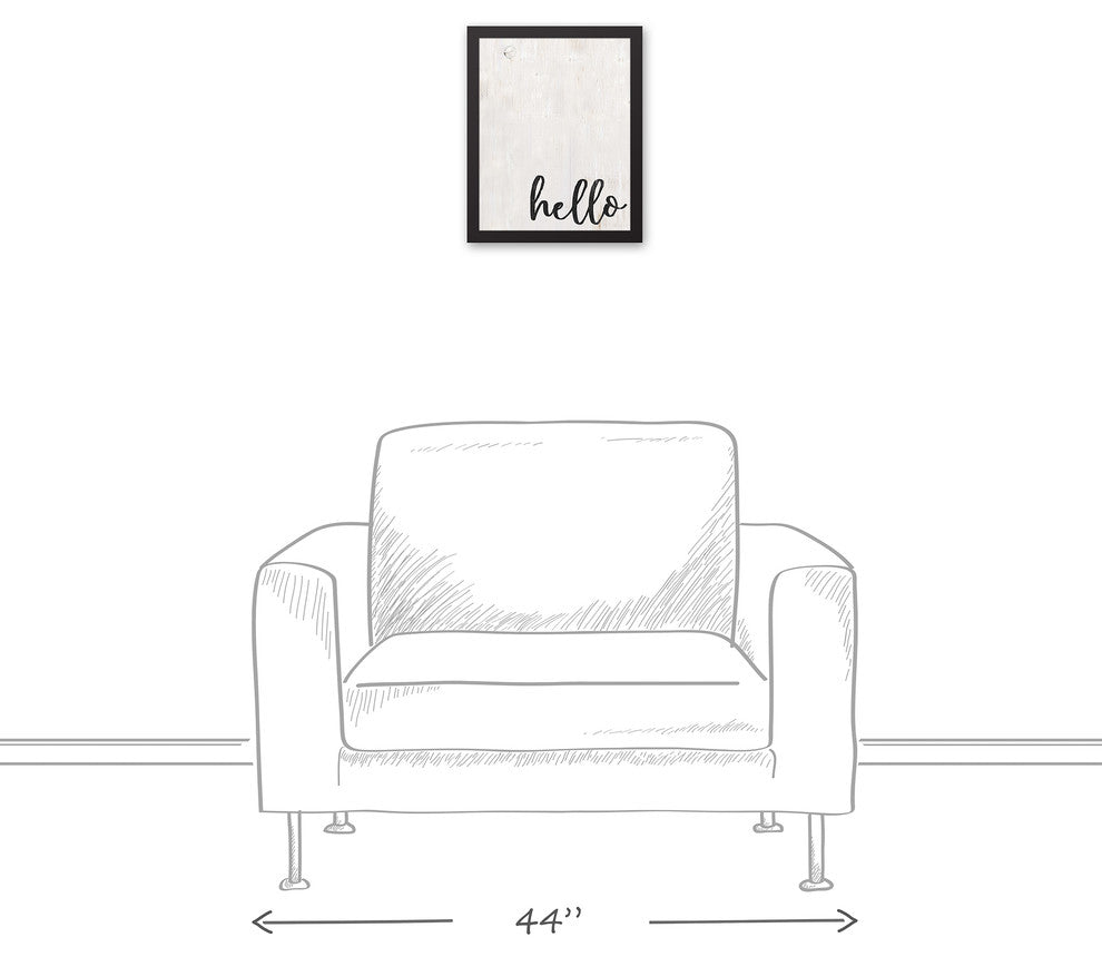Hello 11x14 Black Framed Canvas