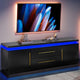 67" TV Stand for TV up to 75", with LED Lights Change to Melody of Music, Black