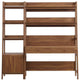 Bixby 2-Piece Wood Office Desk and Bookshelf, Walnut