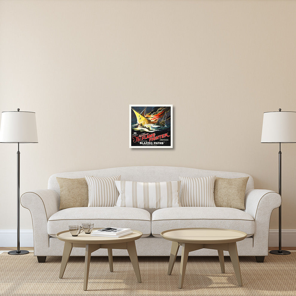 "Flame Fighter -  Blazing Paths - Herbert Rawlinson  14" Canvas Giclee, 22"x22"