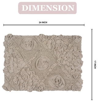 Modesto Bath Rug Bath Rug Set, Machine Wash, 17x24" Rectangle, Linen