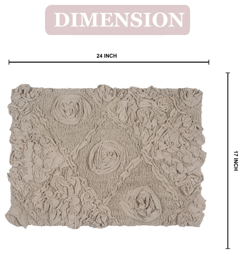 Modesto Bath Rug Bath Rug Set, Machine Wash, 17x24" Rectangle, Linen