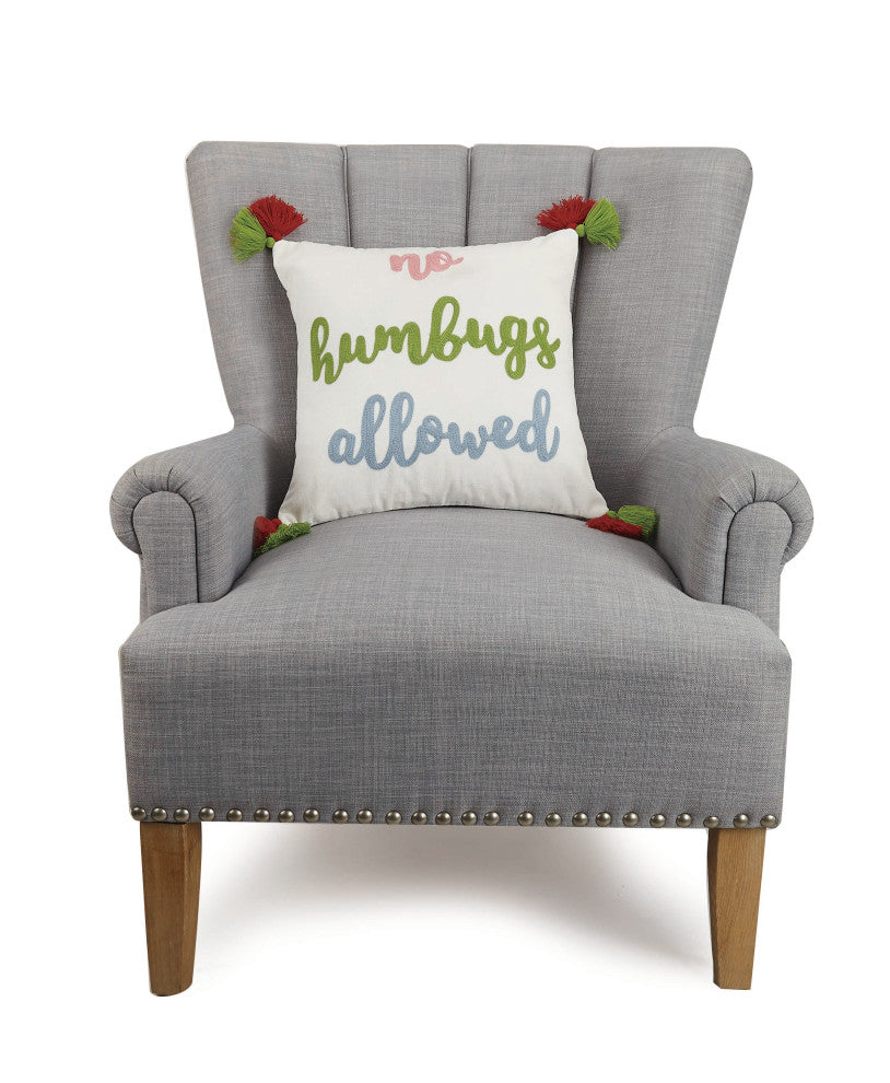 Humbugs Allowed Crewel Tassel Pillow