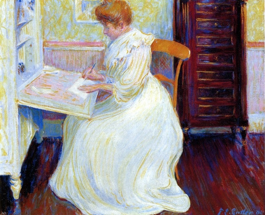 Theodore Earl Butler Martha at Her Desk, 20"x25" Wall Decal