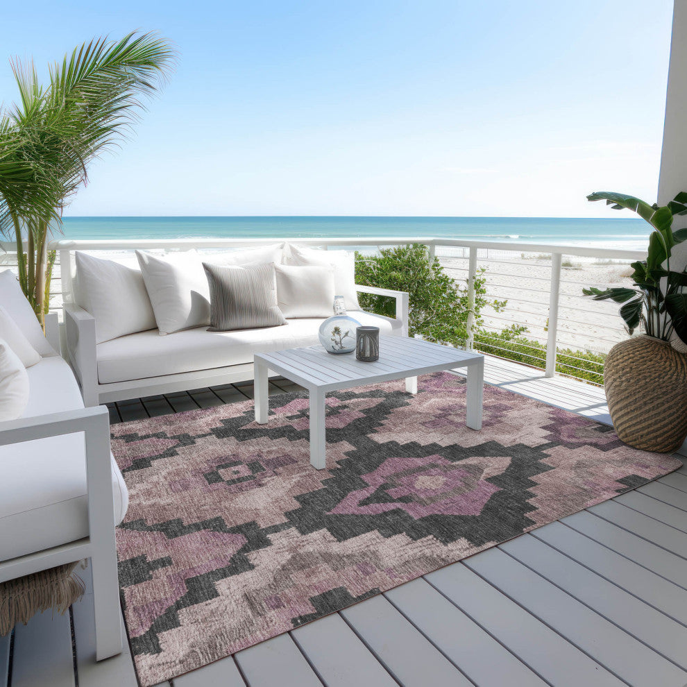 Machine Washable Indoor/Outdoor Chantille ACN1894 Blush 10' x 14' Rug