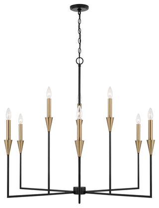 Capital Lighting 451991 Avant 9 Light 42"W Taper Candle Style - Aged Brass /