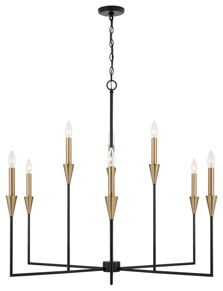 Capital Lighting 451991 Avant 9 Light 42"W Taper Candle Style - Aged Brass /