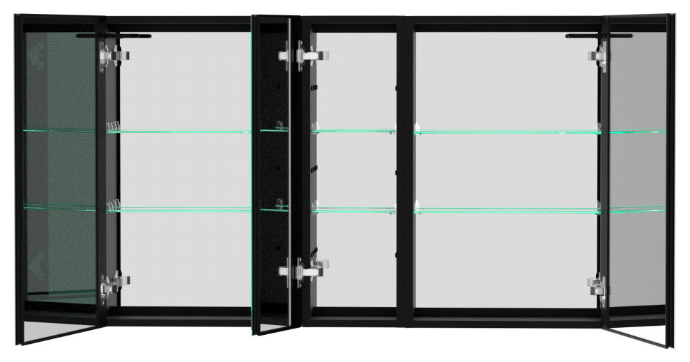 50 in.W x 30 in. H Aluminum Surface Mounted LED Medicine Cabinet with Doors
