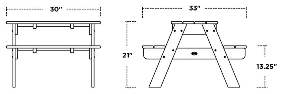 Polywood Kids Picnic Table, Aruba