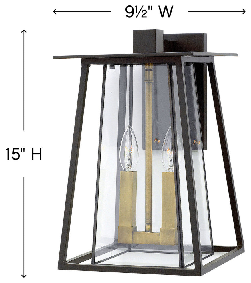 Hinkley Walker Medium Wall Mount Lantern, Buckeye Bronze