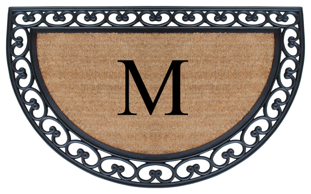 A1HC Half Round 30"x48" Double Door Monogrammed Doormat, M
