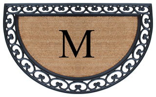 A1HC Half Round 30"x48" Double Door Monogrammed Doormat, M