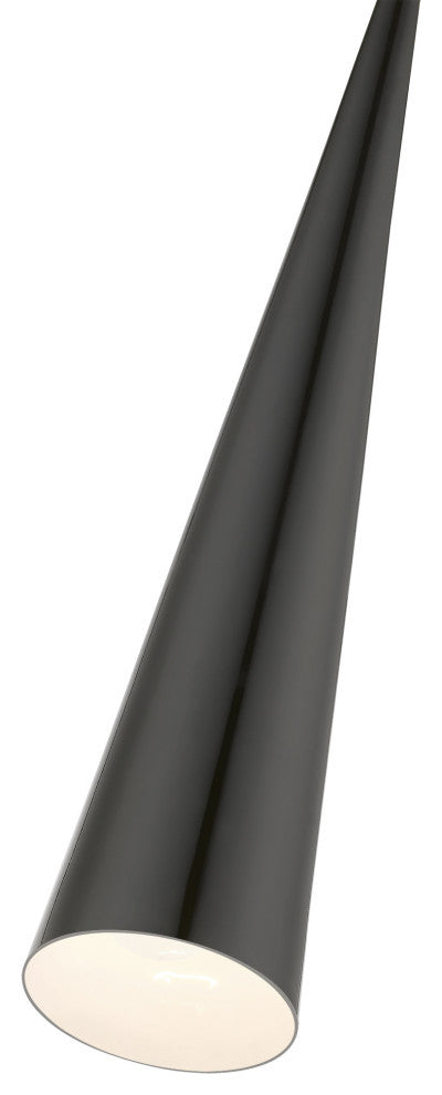 Andes 1 Light Shiny Black With Polished Chrome Accents Single Tall Pendant