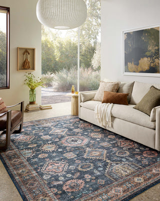 Loloi Washable Anniston Denim/Sunset Rug, 2'6"x12'