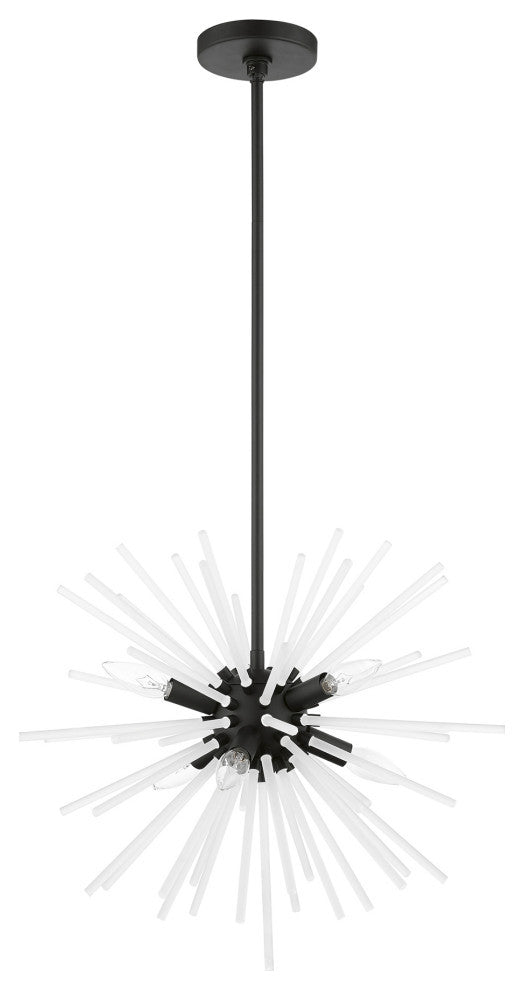Uptown 6 Light Black Pendant Chandelier