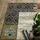 Vander Patchwork Border Beige/Multi-colored Indoor Area Rug, Beige, 6'7"x9'2"