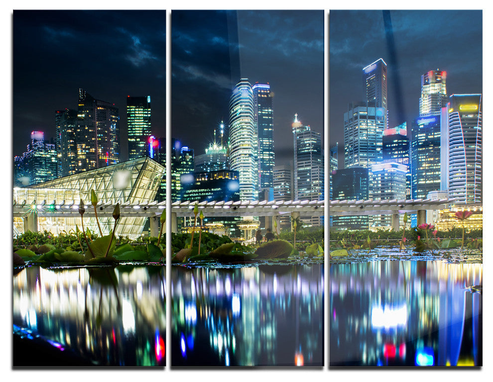 "Singapore Financial District?" Photo Metal Wall Art, 3 Panels, 36"x28"