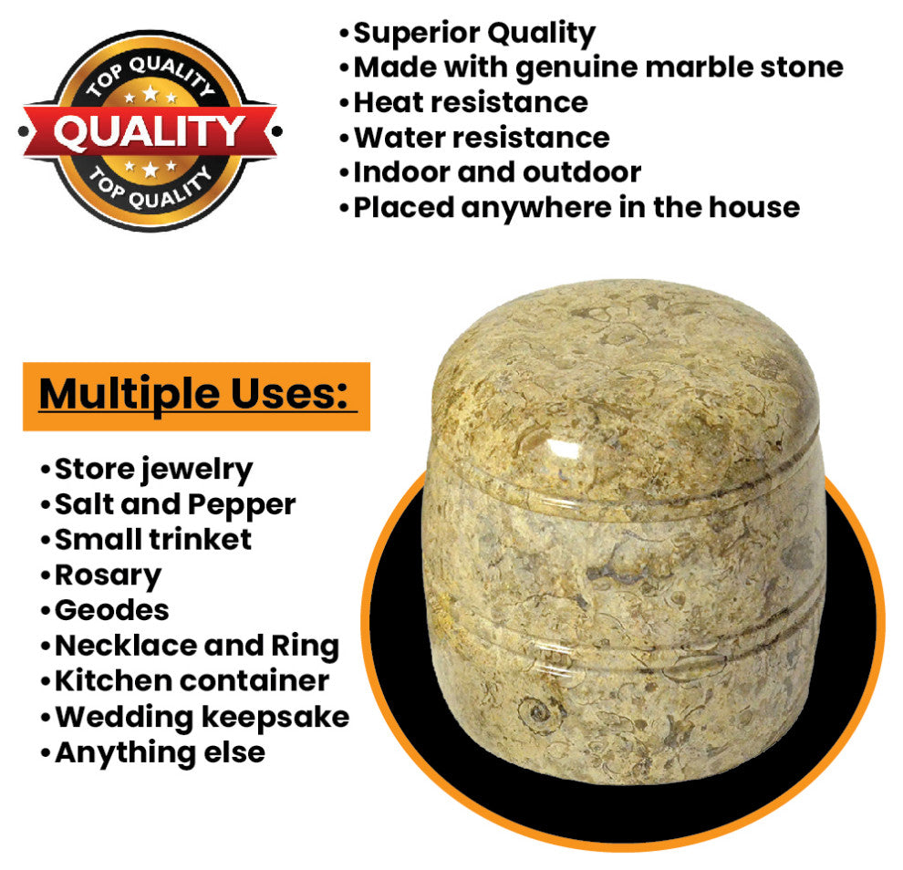 Polished Marble Bathroom Jar, Fossil