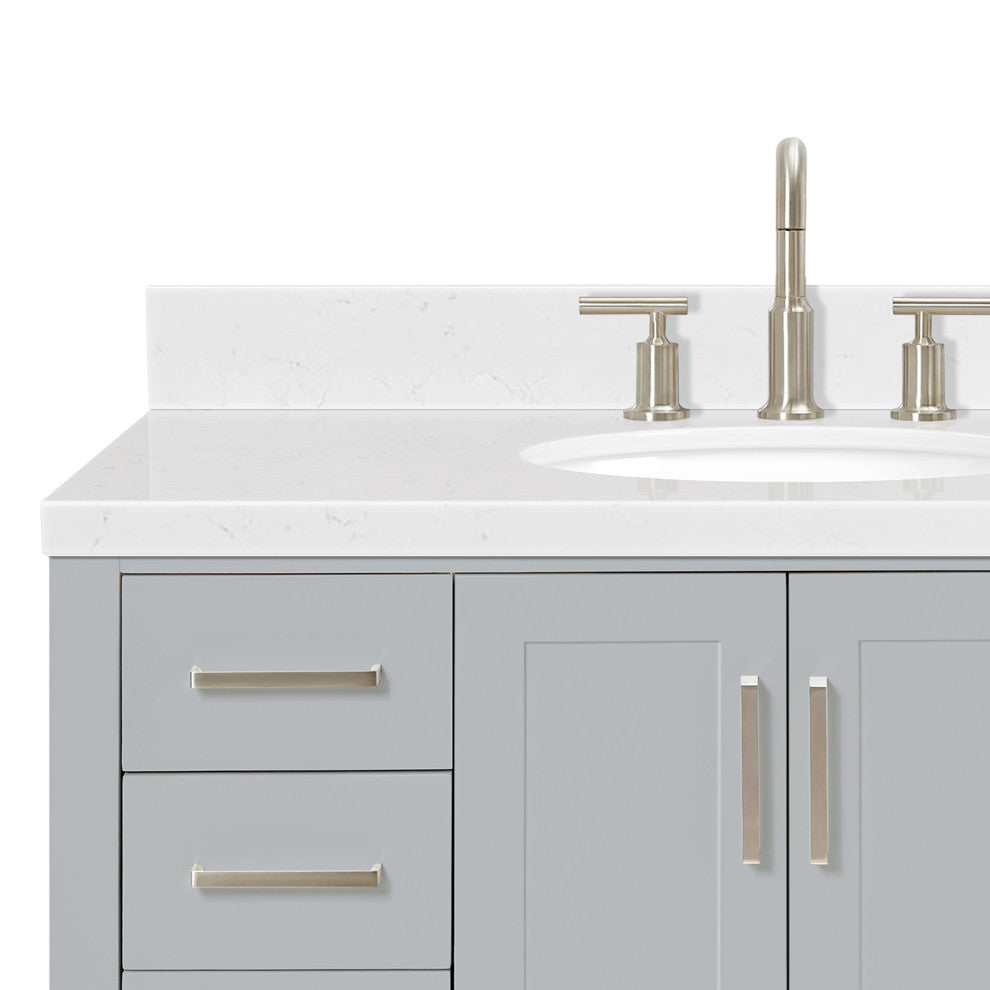 Ariel Magnolia 36"  Single Oval Sink Vanity, Carrara Quartz