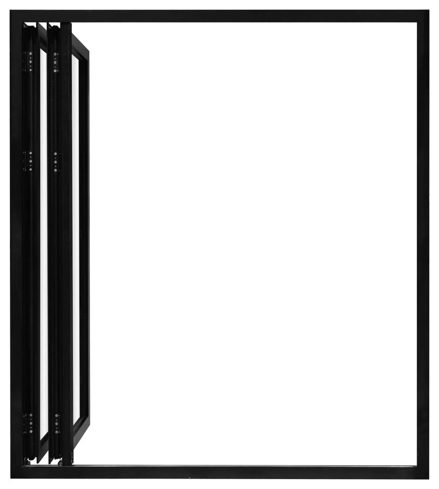 Patio Bi-Fold Door Open Left to Right 72"x80", 2-panel, Black Color, Low E Glass