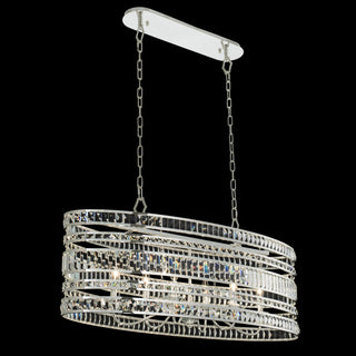 6 Light Contemporary Island Light by Allegri, Polished Silver, 20"