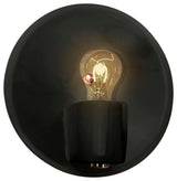 Shield Wall Sconce, Carbon Matte Black, Polished Brass Metal Finish