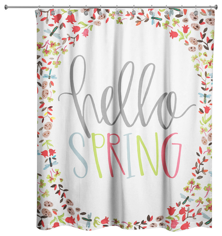 Hello Spring Shower Curtain