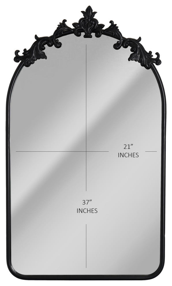 Head West Arch Black Ornate Metal Accent Wall Mirror