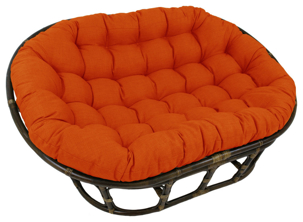 78"X58" Solid Spun Polyester Double Papasan Cushion, Tangerine Dream