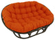 78"X58" Solid Spun Polyester Double Papasan Cushion, Tangerine Dream