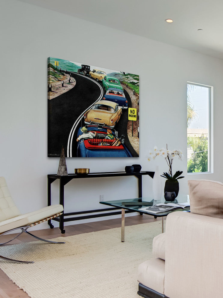 "No Passing" Painting Print on Canvas by Stevan Dohanos