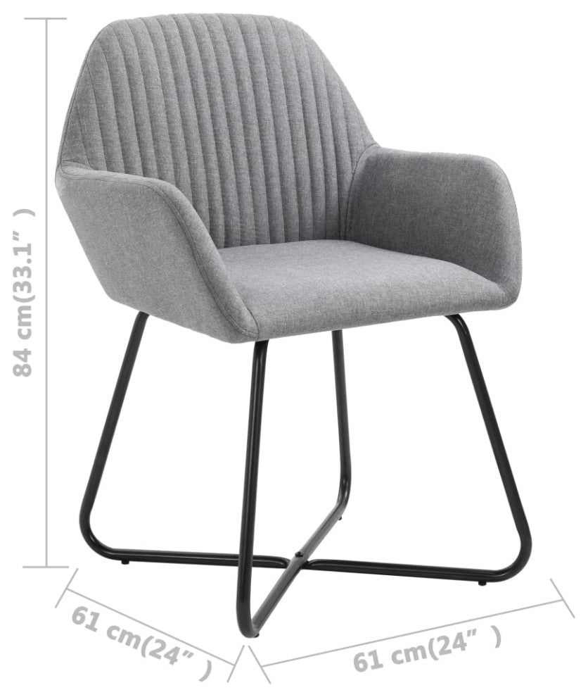 vidaXL Dining Chairs 4 pcs Light Gray Fabric