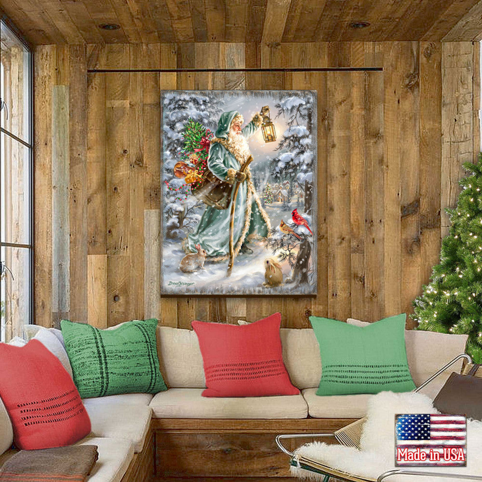 Saint Nicholas Wooden Wall Art, Large 24x18