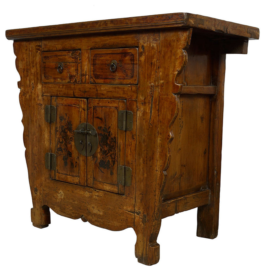 Consigned Antique Chinese Qing Dynasty painted chest Cabinet