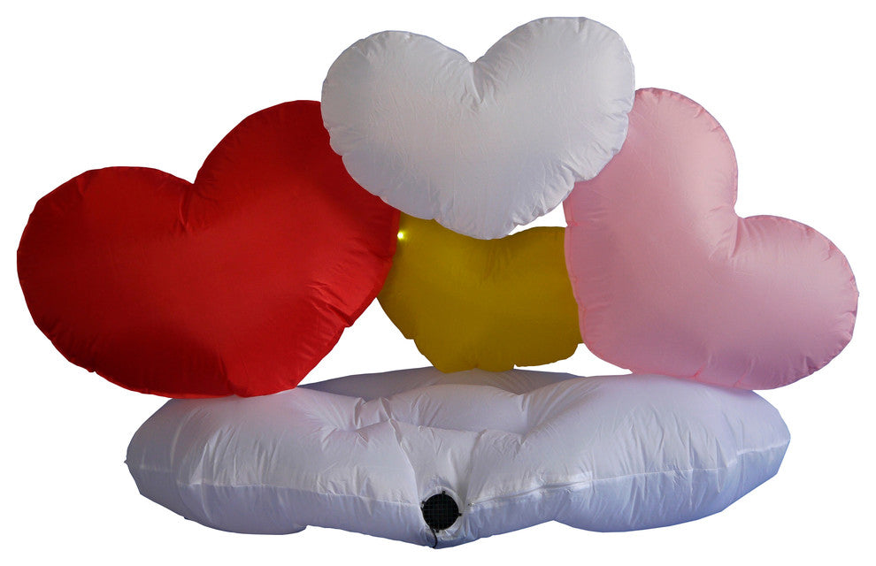 Valentine's Day Inflatable Love Hearts & Cloud Yard Decoration, 5' Long