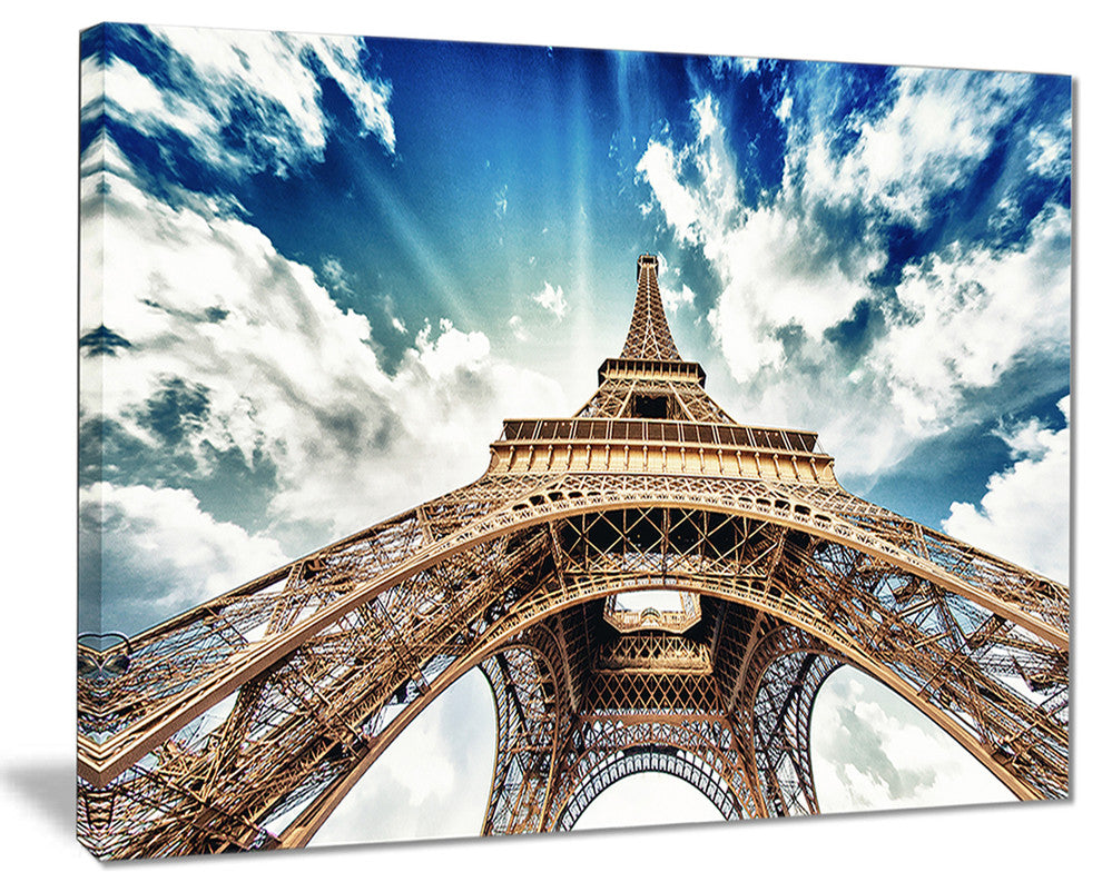 "Eiffel Tower With Fast Moving Clouds" Photograph Print