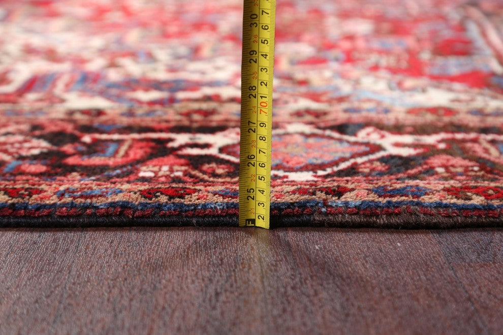 Consigned, Hand Made Persian Traditional Oriental Vintage Area Rug, Red, 8'x11'
