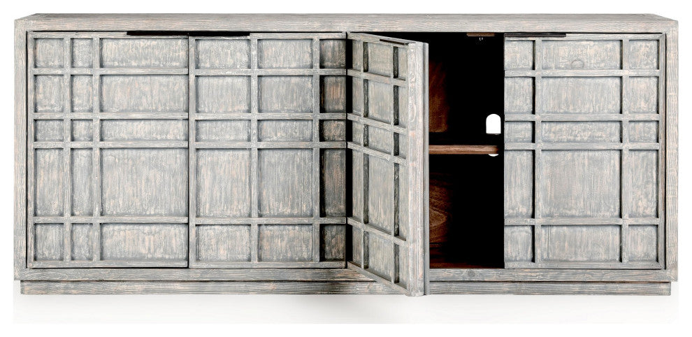 Kosas Home Chandler 86" Reclaimed Pine Wood Antique Blue Sideboard