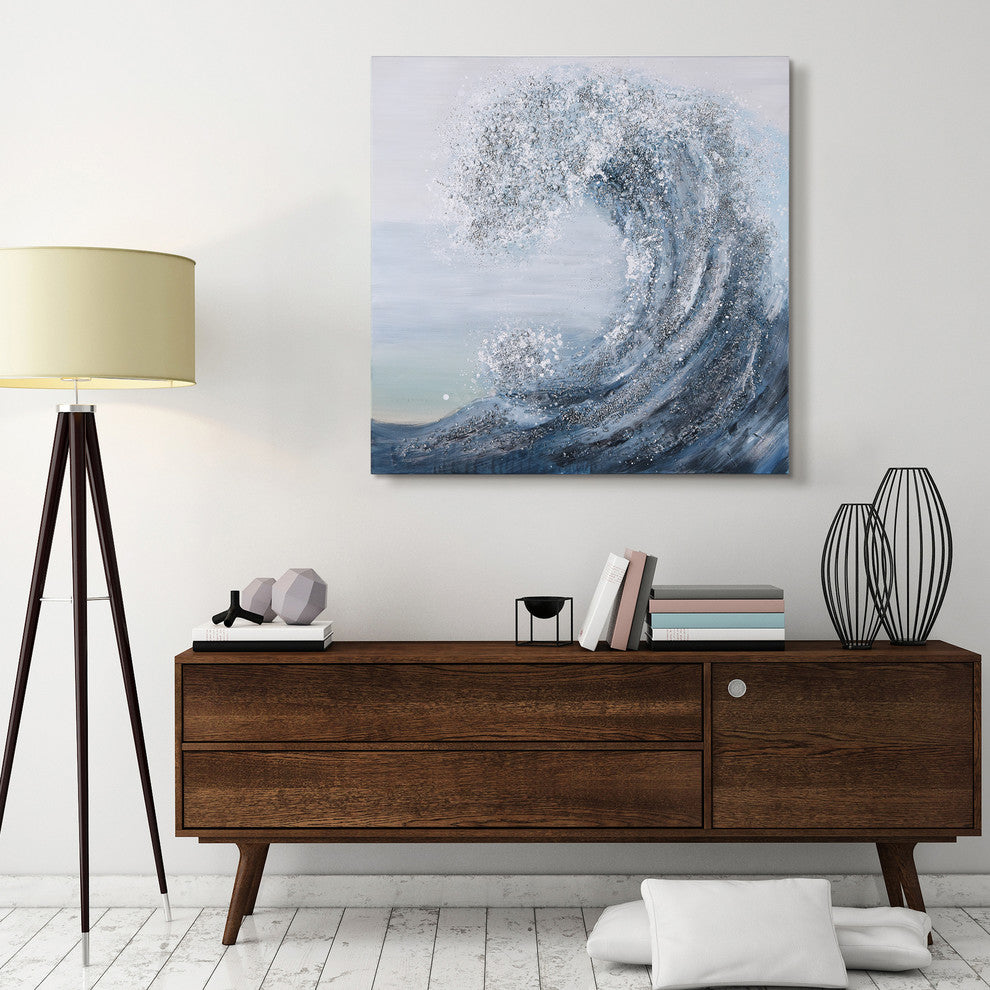 Crystal Wave Textured Metallic Hand Painted Wall Art by Martin Edwards