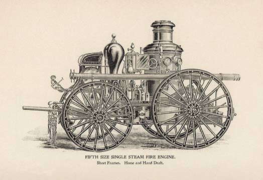 Fifth Size Single Steam Fire Engine: Short Frames - Fine Art Giclee Print