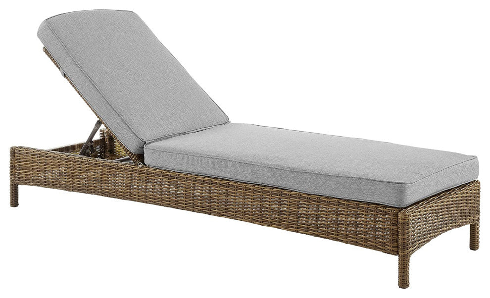 Bradenton Outdoor Wicker Chaise Lounge, Gray