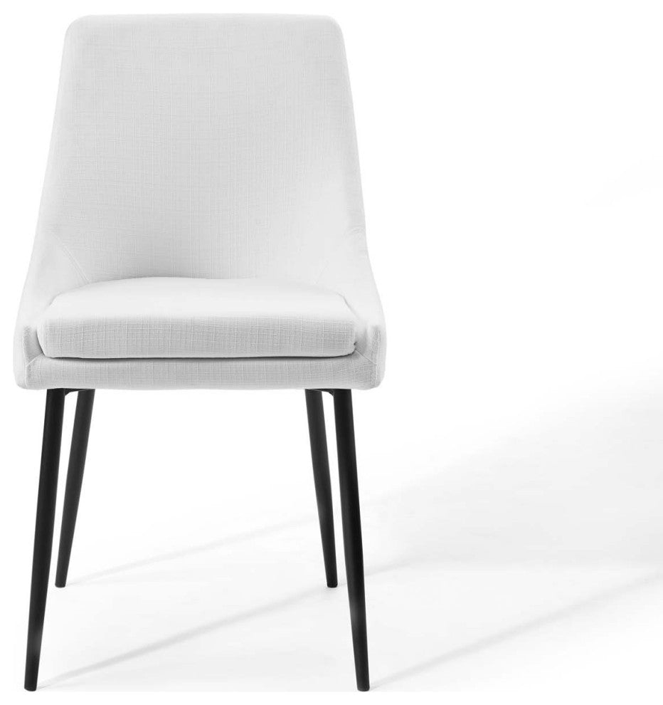 Viscount Upholstered Fabric Dining Chairs - Set of 2 EEI-3809-BLK-WHI