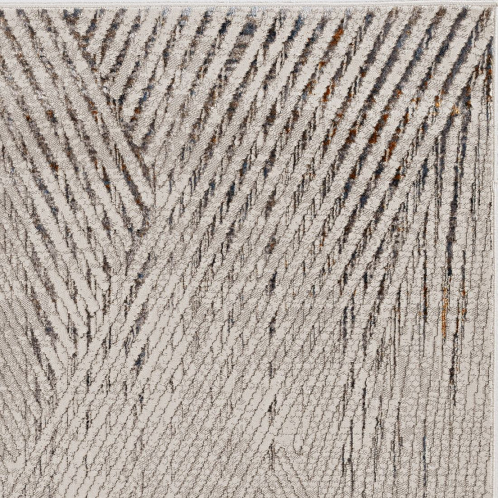 KAS Inspire 7504 Ivory/Gray Parker Area Rug, 7'10"x10'10"