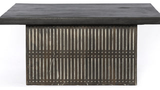 Rustic Brown Carved Wood Storage Coffee Table