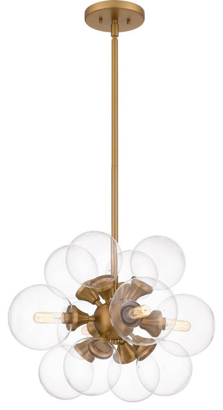 Brushed Weathered Brass Four Light Pendant from the Glinda Collection