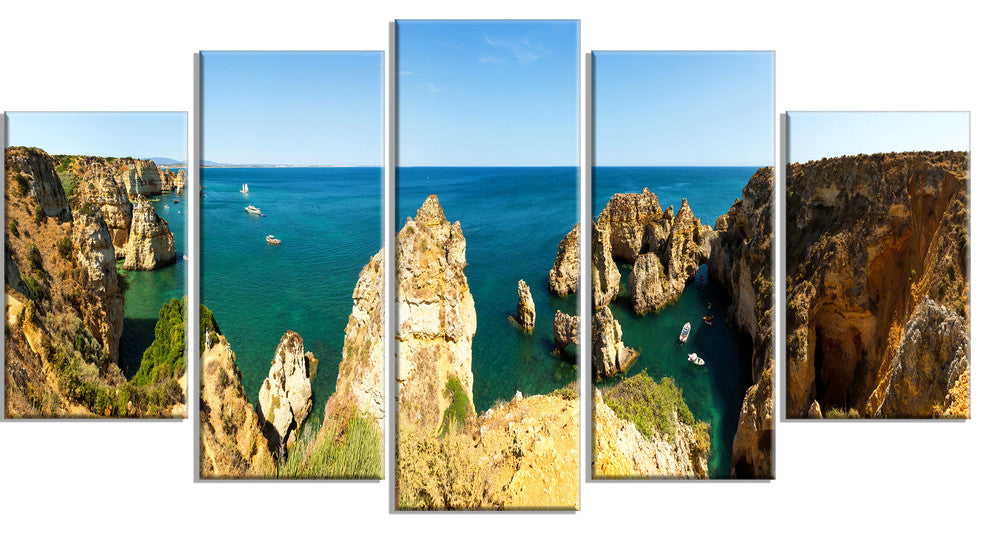 "High Cloudy Mountains Panorama" Oversized Beach Wall Art, 5 Panels, 60"x32"